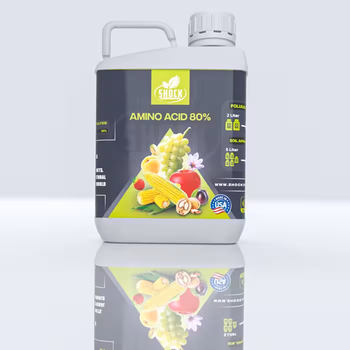 کود آمینواسید ضدسرما زدگی و تنش گیاهان شوک 80 درصد آمریکایی اصل 5 لیتری