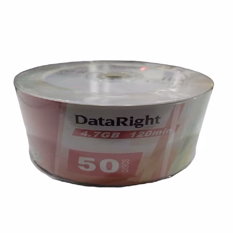 DVD خام DataRight بسته 50 عددی وارداتی از کشور تایوان فضای ذخیره سازی GB 4.7 