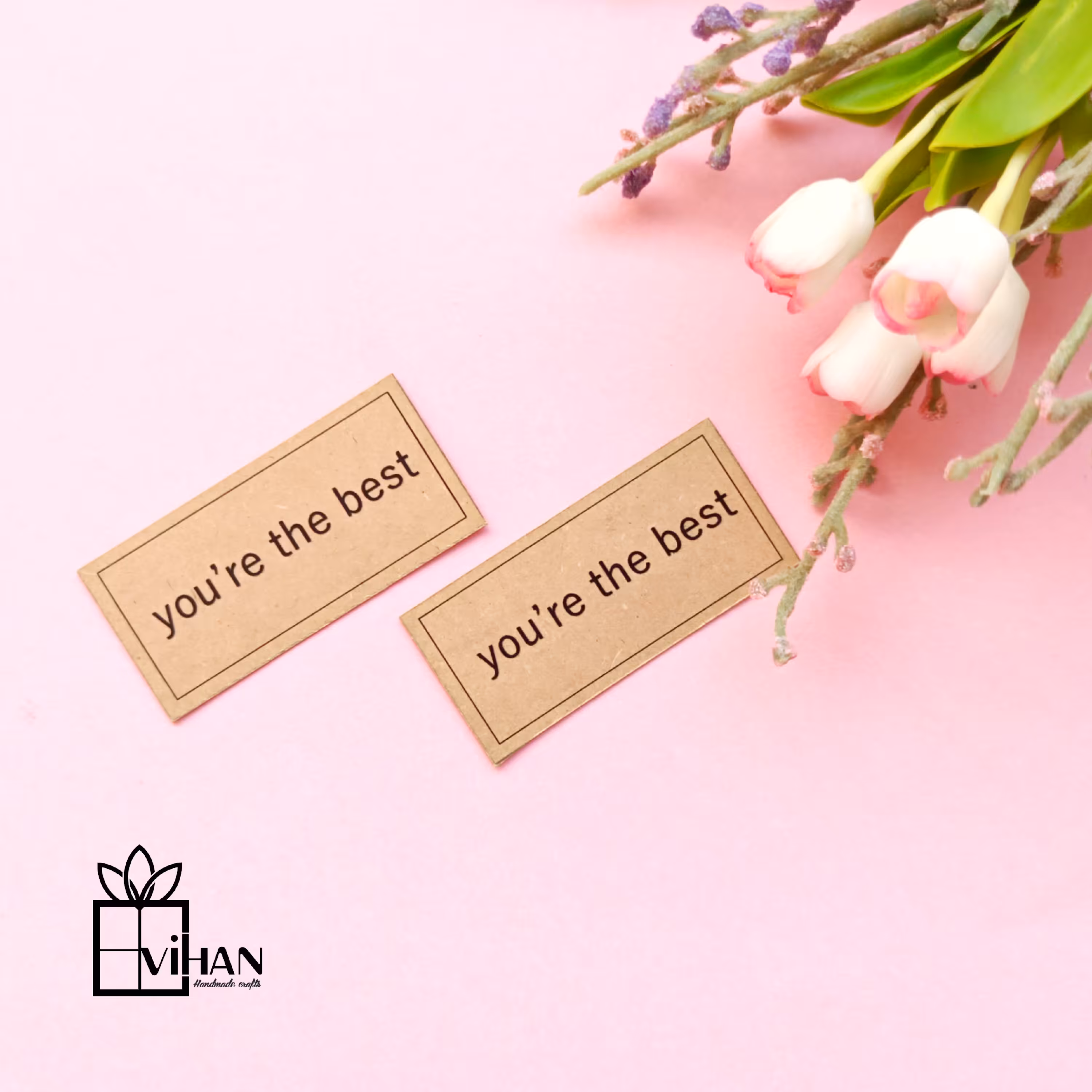 کارت تگ تزیینی مستطیلی کرافت مقوایی بسته  ده تایی 9