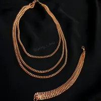 ست گردنبند و دستبند کارتیر 3 ردیف