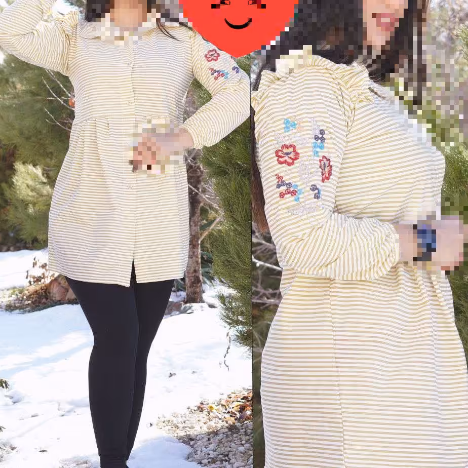 مانتو  جلو دکمه آستین گلدوزی، جنس  پارما، فری سایز از  36تا 42،ارسال رایگان به تمام نقاط کشورپوشاک زنانه نرگس2 