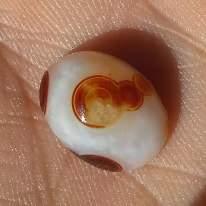 نگین عقیق باباقوری چند چشم موکول دار رحمانی بسیار قوی معدنی محشر 100درصد طبیعی کد 9270