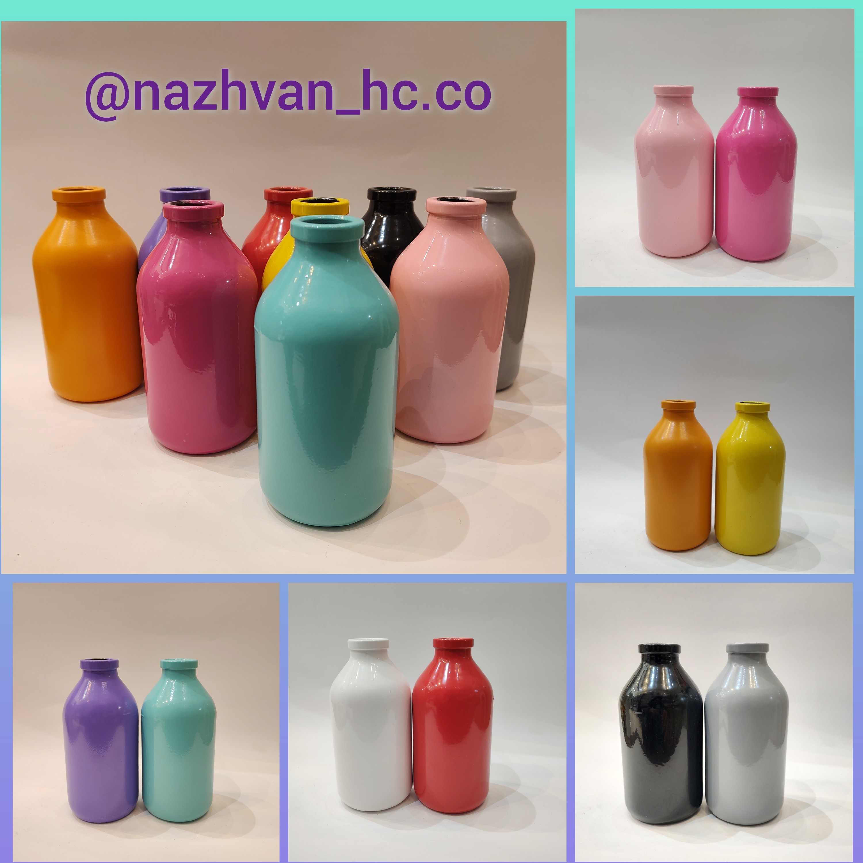 گلدان دکوری شیشه ای رنگی سایز بزرگ