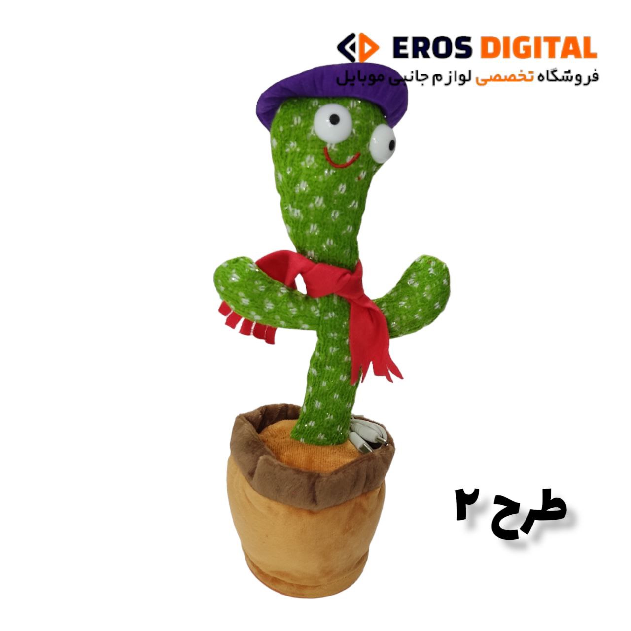 کاکتوس سخنگو کلاه دار با قابلیت ضبط صدا و شارژی - طرح 2
