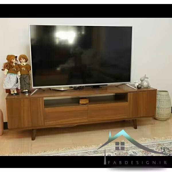 میز تلویزیون ساده گردویی رنگ