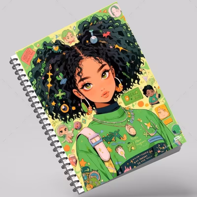 دفتر سیمی طرح green girl