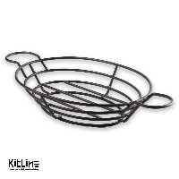 سبد سرو بیضی فلزی 8×20×40 سانتیمتری با جای سس کاپ مشکی کیچن تک