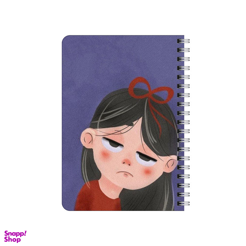 دفترچه یادداشت بامبیلیپ مدل چوبی طرح دختر دلخور بی تفاوت کد 0919122