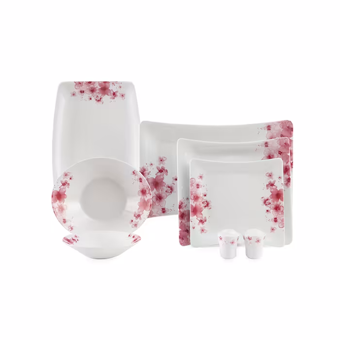 سرویس چینی زرین 6 نفره غذاخوری آزالیا پینک (30 پارچه)