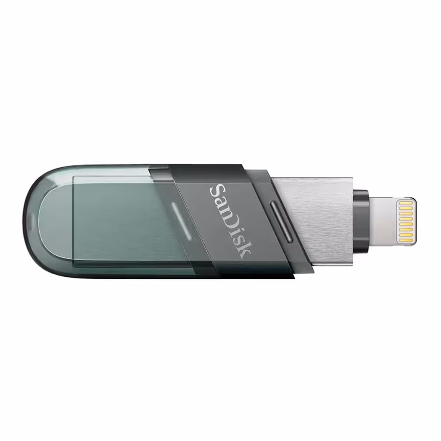 قیمت و خرید فلش مموری 256 گیگابایت USB 3.1 و Lightning سن دیسک مدل iXpand Flip | یاس ارتباط