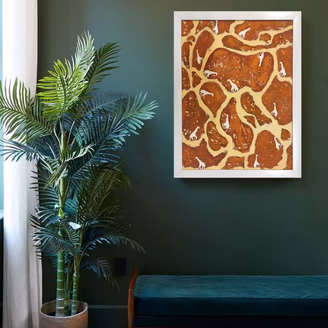 تابلوی نقاشی دیواری سبک آبستره مدرن با رنگ روغن