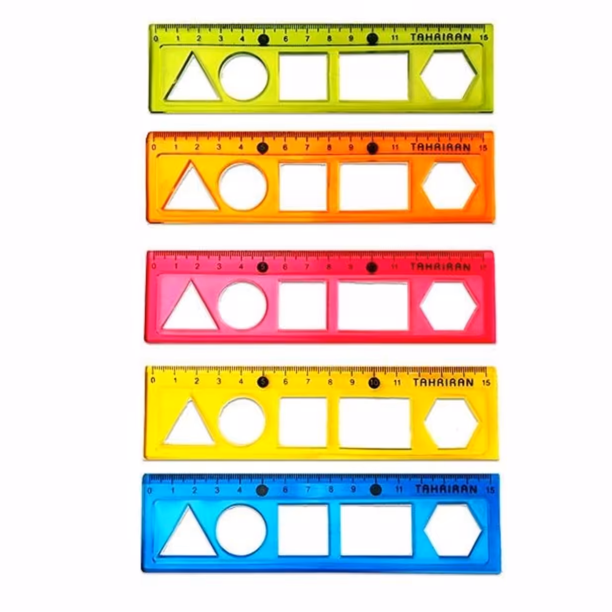 خط کش 15 سانت شابلون دار ژله ای تحریران