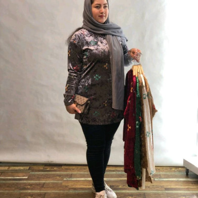مانتو اسپرت زنانه مخمل شیشه ای مدل مانتو شومیزی هما