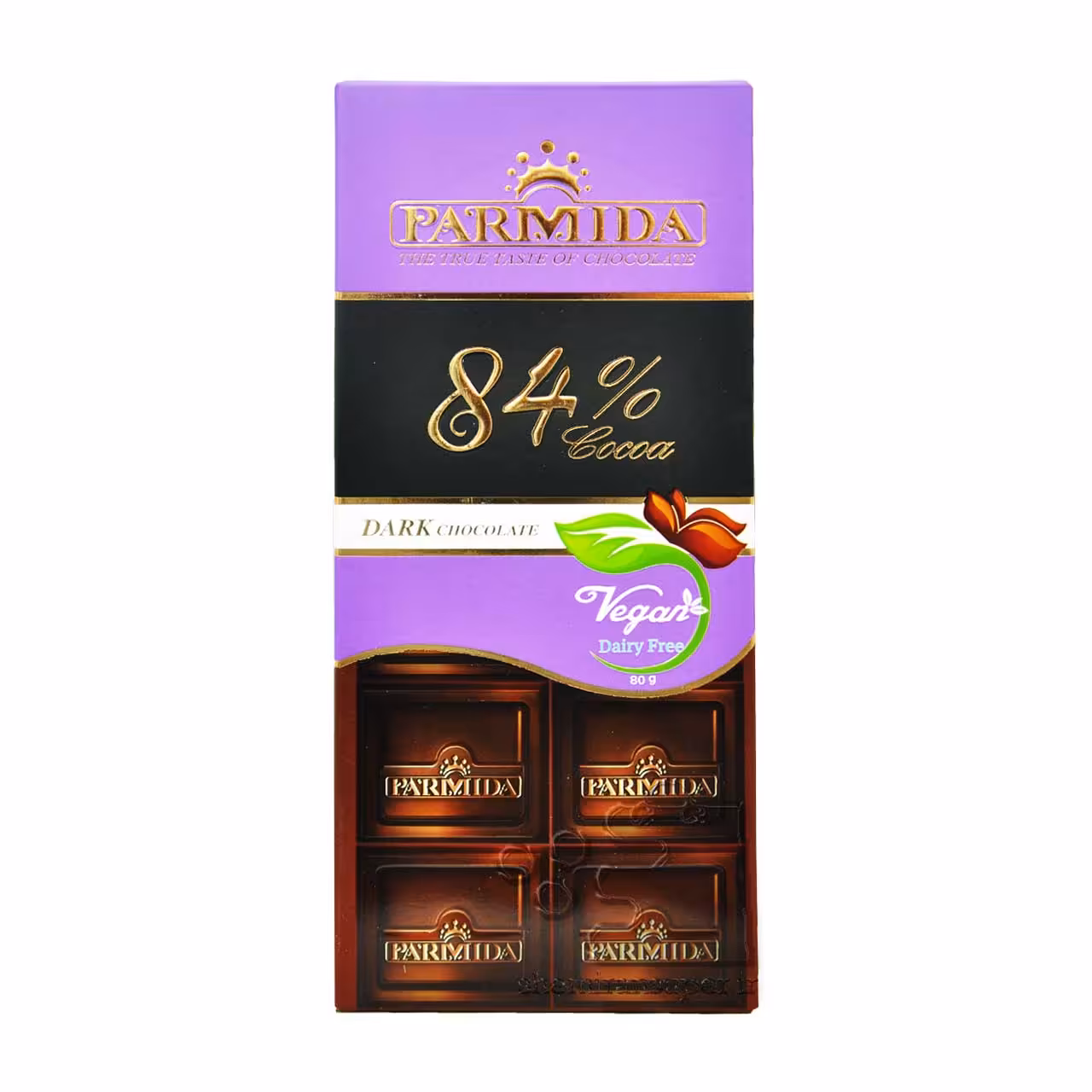 شکلات تلخ 84 درصد وگان 80 گرم پارمیدا - parmida