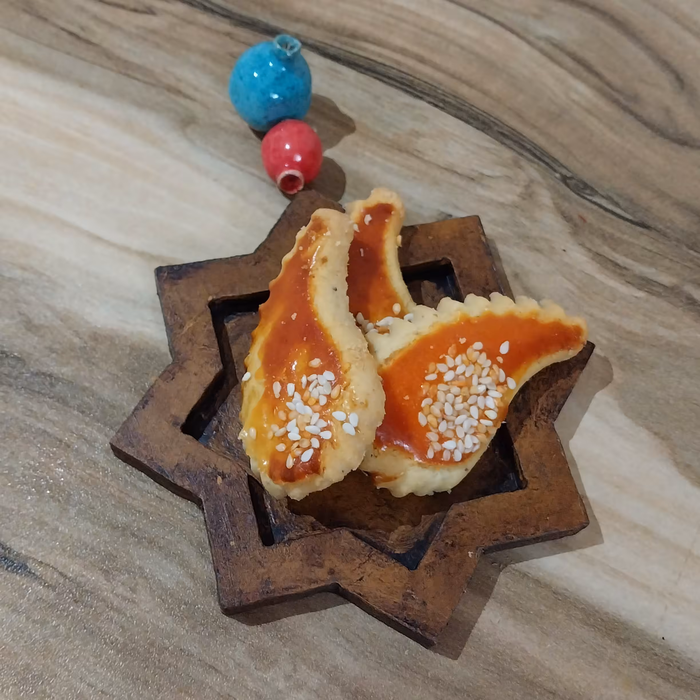 ظرف پذیرایی مزه چوبی طرح ستاره اسلیمی