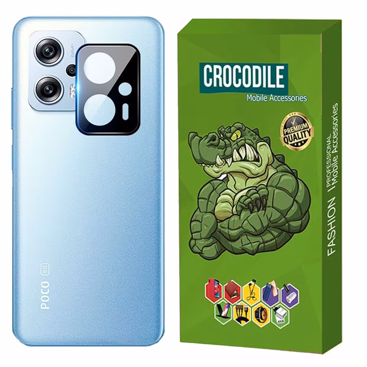 محافظ لنز دوربین کروکودیل مدل C-3D مناسب برای گوشی  شیائومی  Poco X4 GT