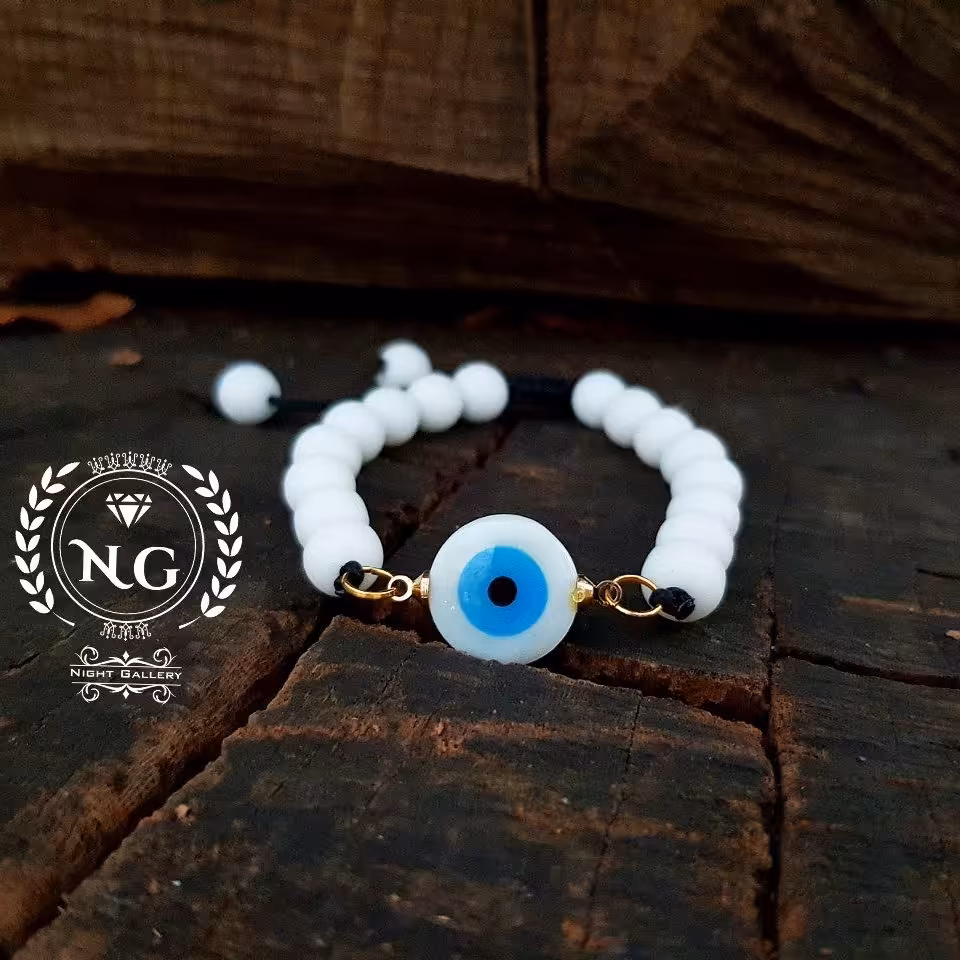 دستبند چشم نظر سفید