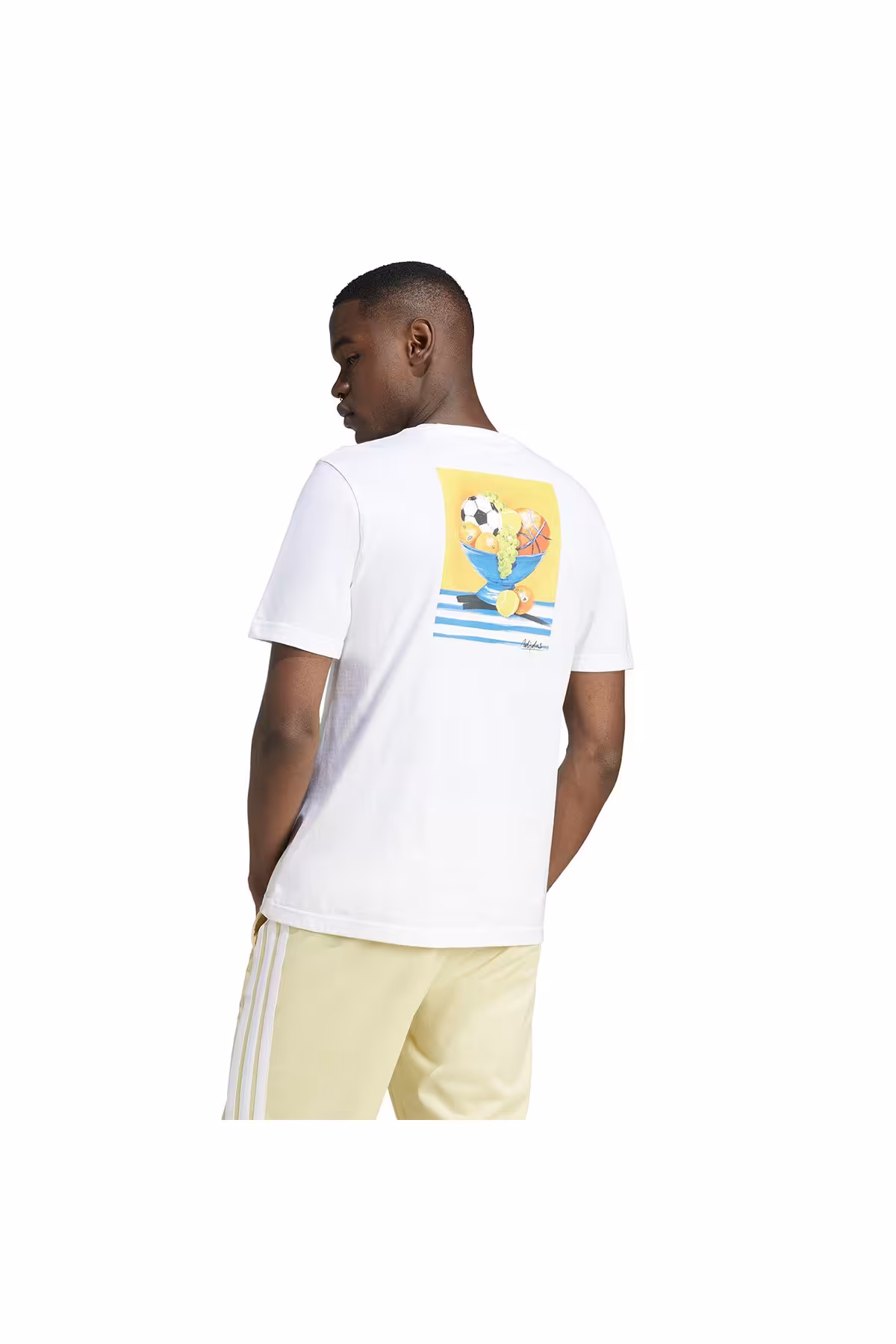 تی شرت ورزشی سفید مردانه M L SL BAWL T adidas