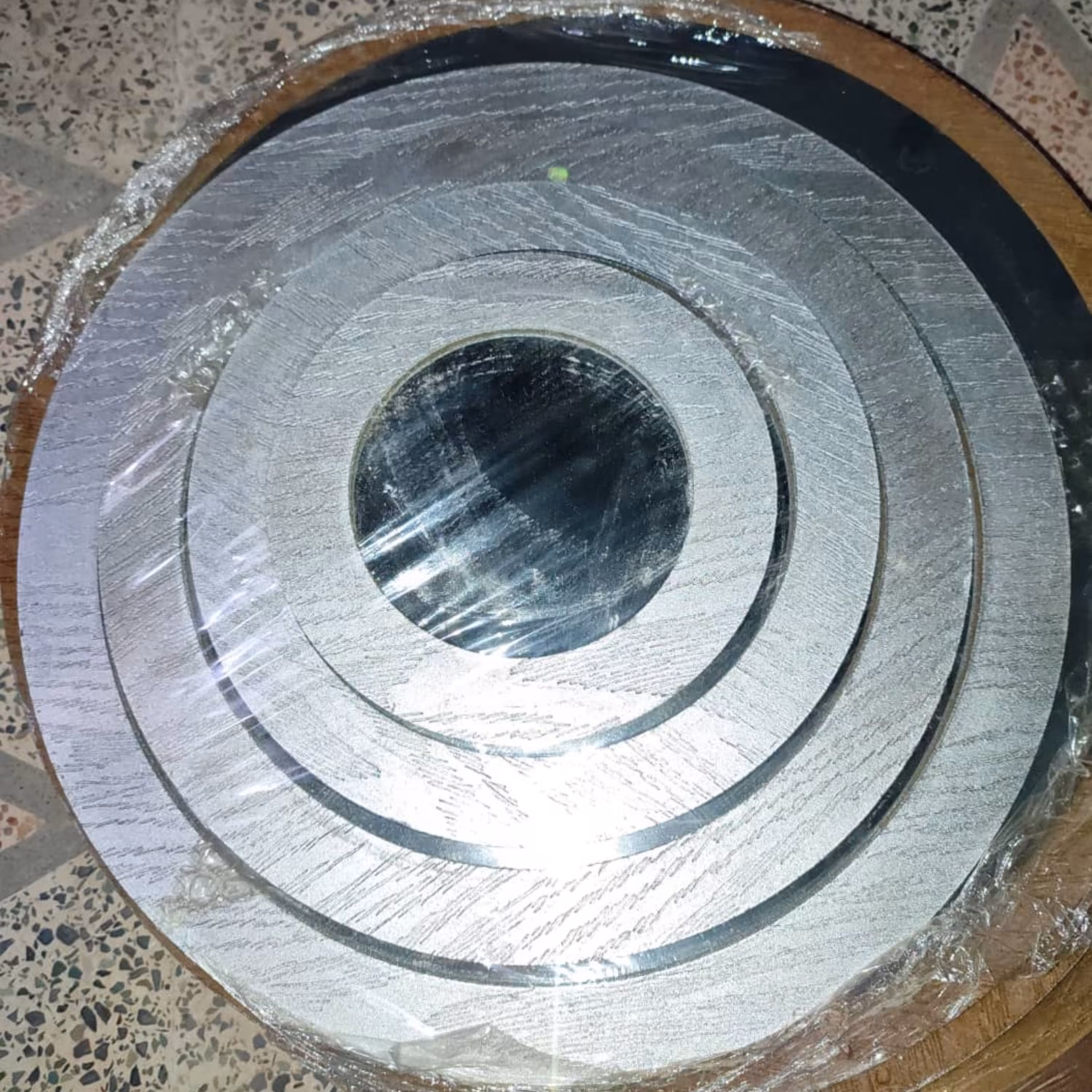 آینه پنج تکه گرد نقره ای رنگ جنس MDF آینه بدون موج🔴فروش فقط عمده