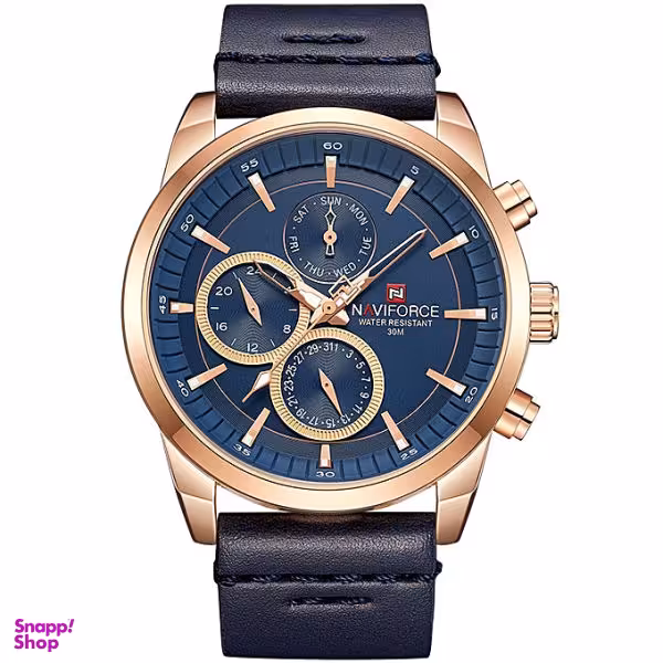 ساعت مچی عقربه ای مردانه نیوی فورس مدل NF9148M / SO -TA به همراه دستمال مخصوص نانو برند کلیر واچ