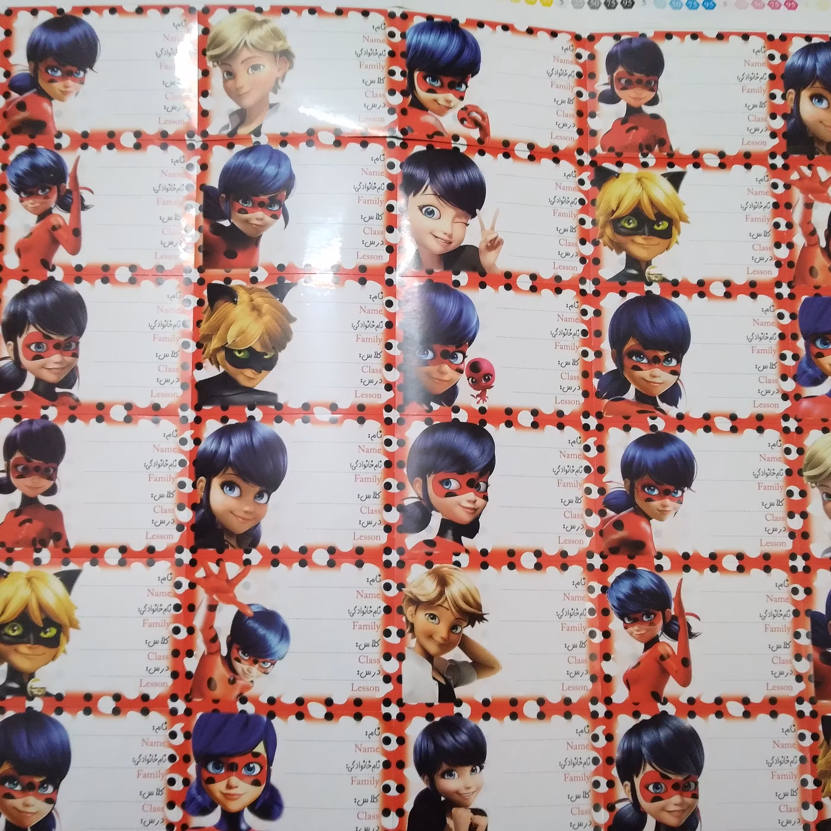 برچسب اسمی 36 عددی طرح دختر کفشدوزکی