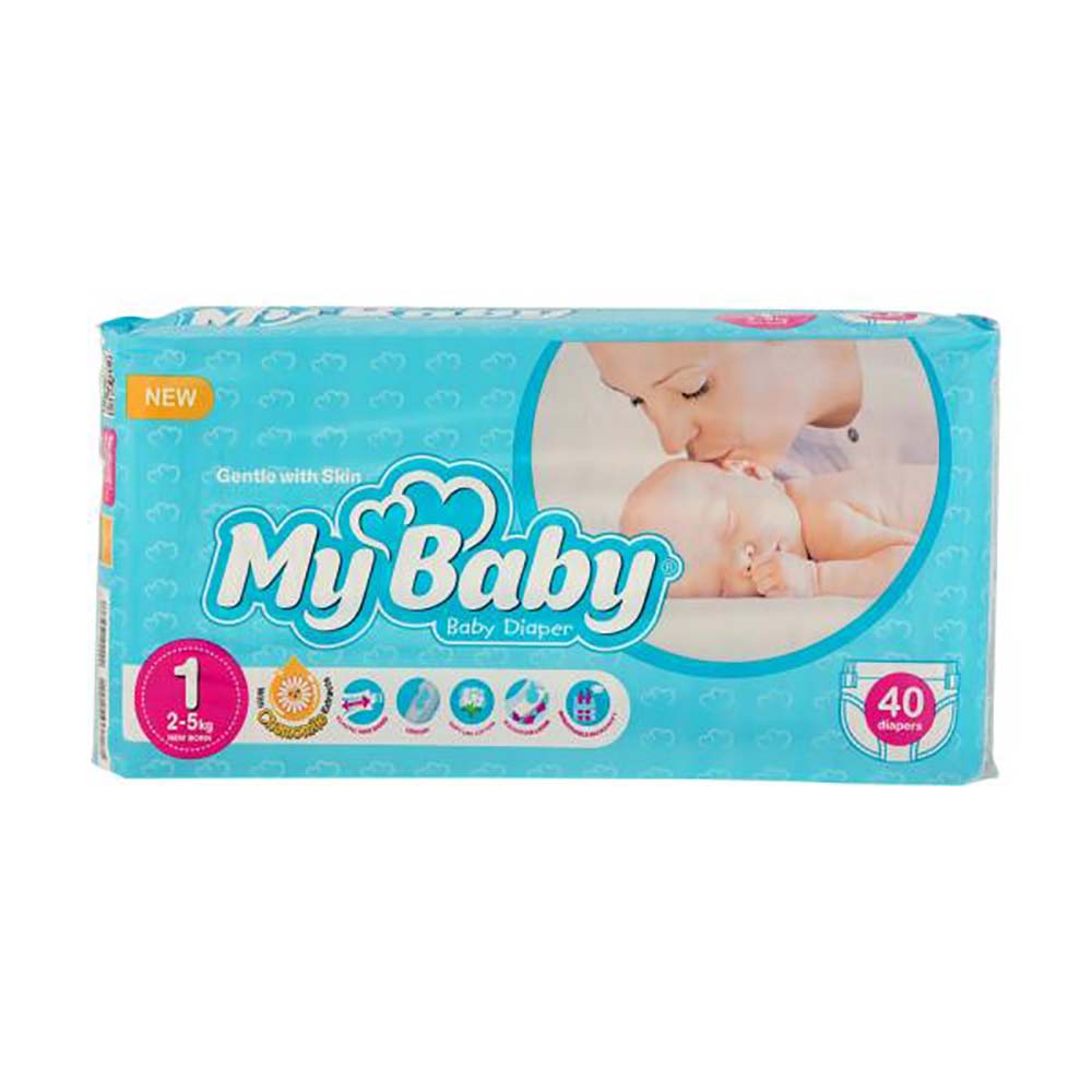 پوشک مای بیبی Mybaby سایز 1 بسته 40 عددی