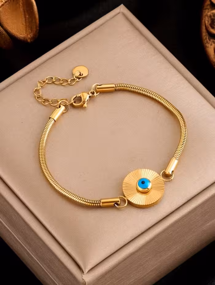 دستبند اسپرت چشم نظر طلایی