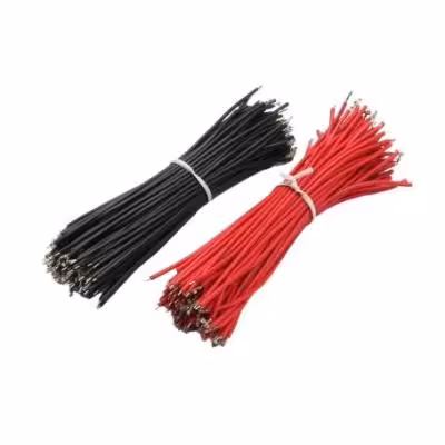 مجموعه 2 عددی سیم افشان سایز 0.5 مشکی 15cm یک سر لخت بسته100 تایی