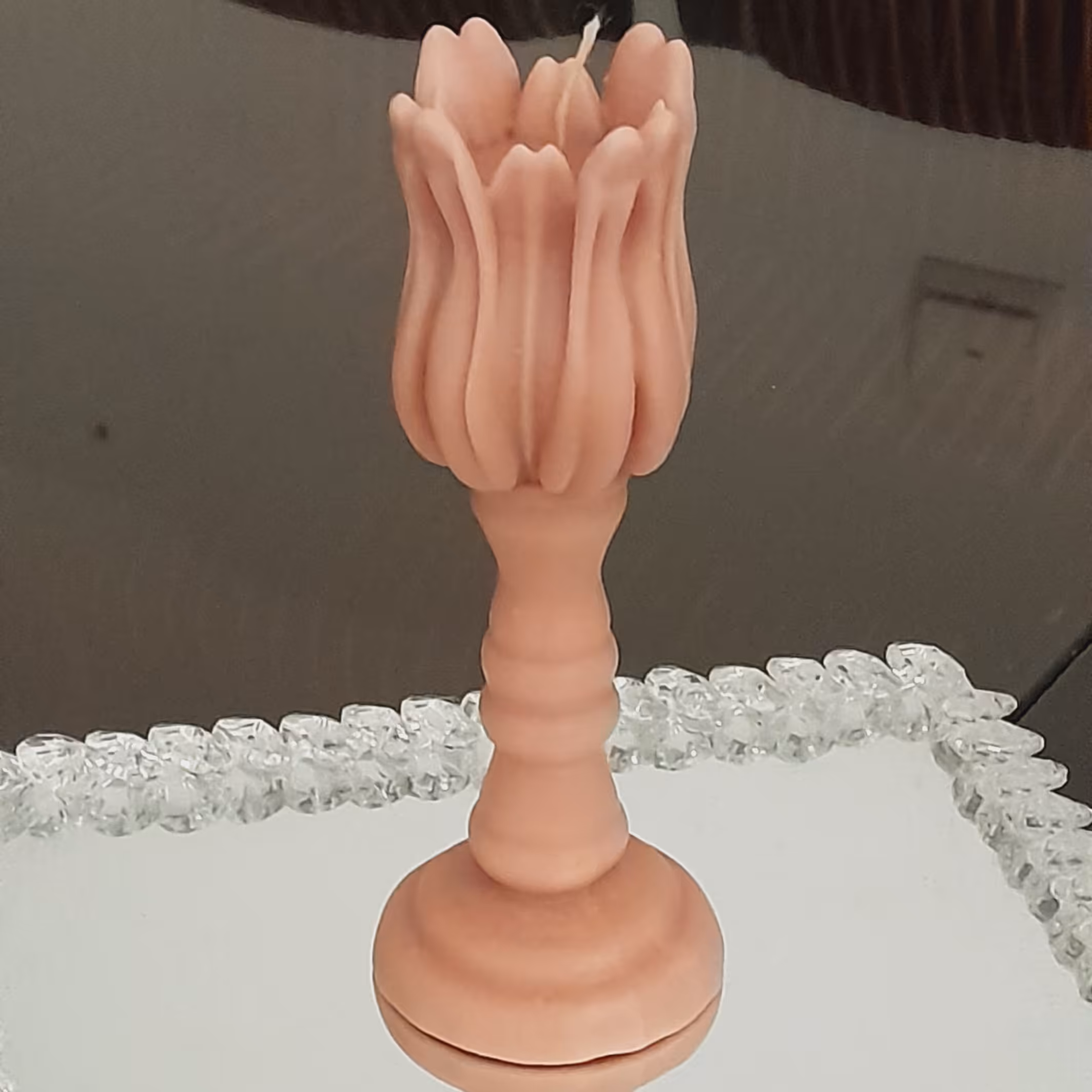 شمع تزیینی لاله پایه دار 