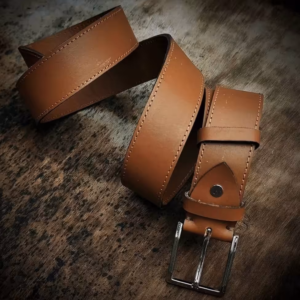 کمربند دولایه چرم گاوی