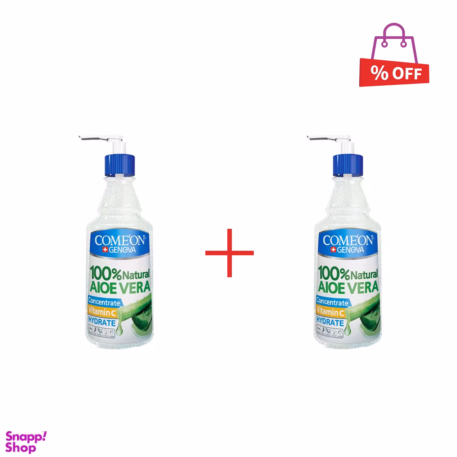 ژل آبرسان کامان (Comeon) حاوی عصاره آلویه ورا و ویتامین C حجم 400 میلی‌لیتر مجموعه 2 عددی