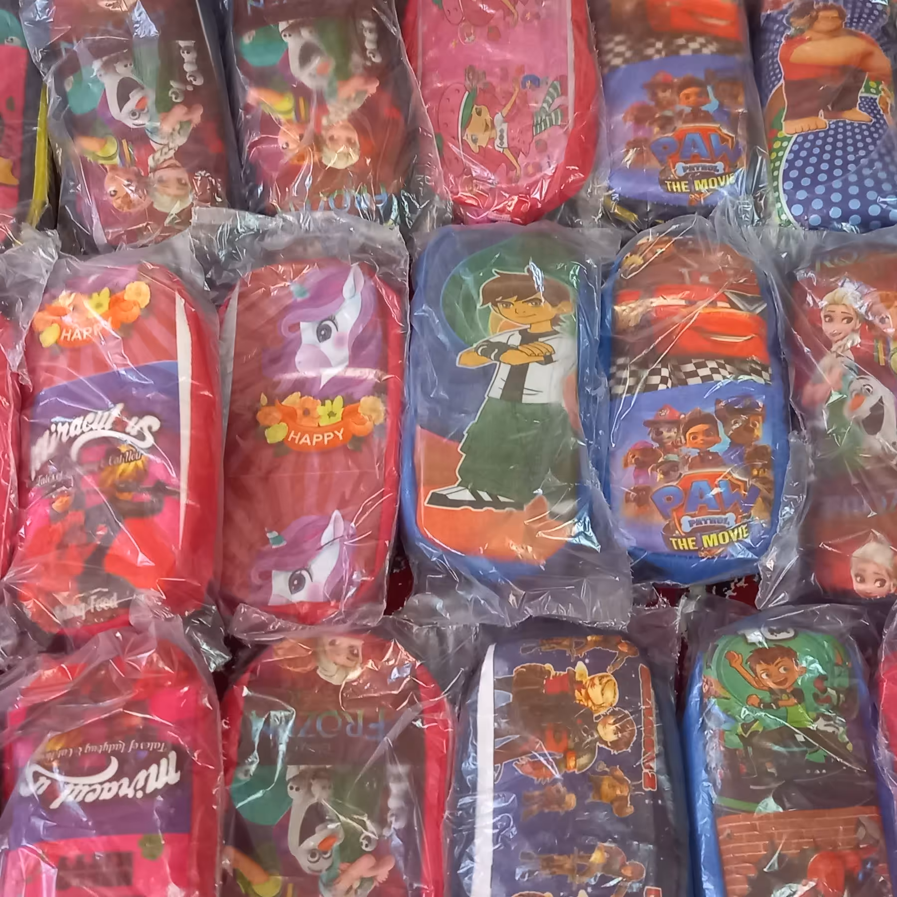 جامدادی تک زیپ فومی ضخیم دوختی طرح (السا،مک کویین،سگ های نگهبان،دختر کفشدوزکی،توت فرنگی