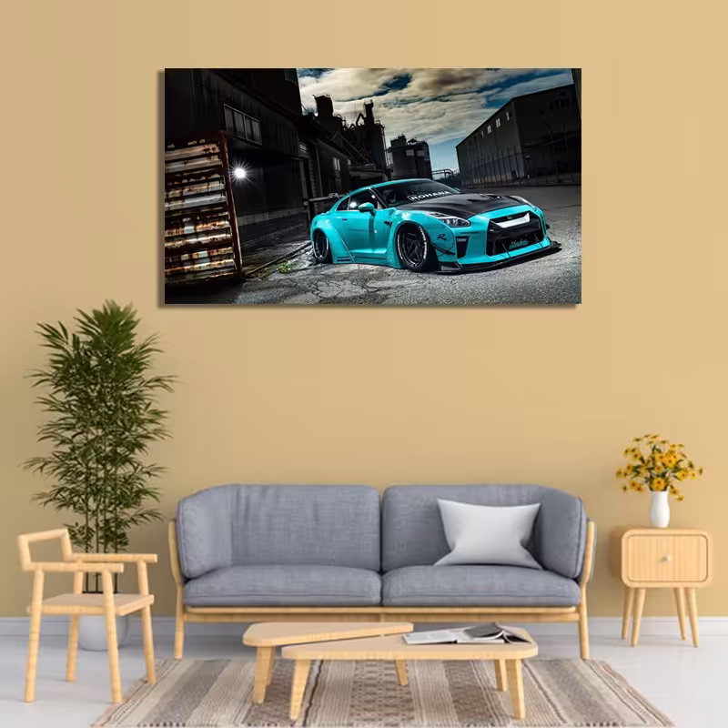 تابلو شاسی طرح ماشین اسپرت مدل نیسان GTR اندازه 50 در 70