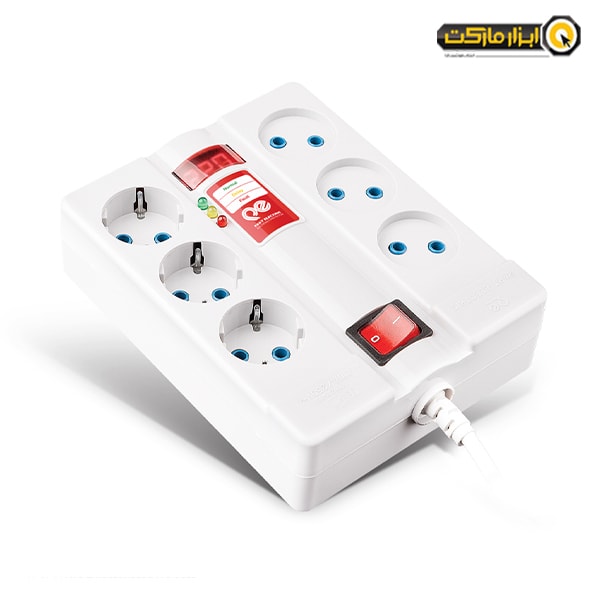 محافظ دیجیتال شش خانه پارت الکتریک با کابل 5 متری مدل PRT 2160