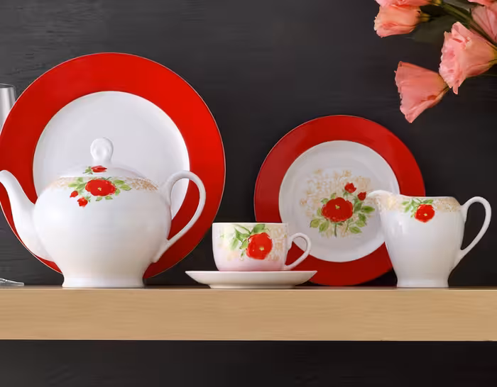 سرویس 102 پارچه چینی زرین سری ایتالیا اف مدل شارلوت درجه عالی Charlotte