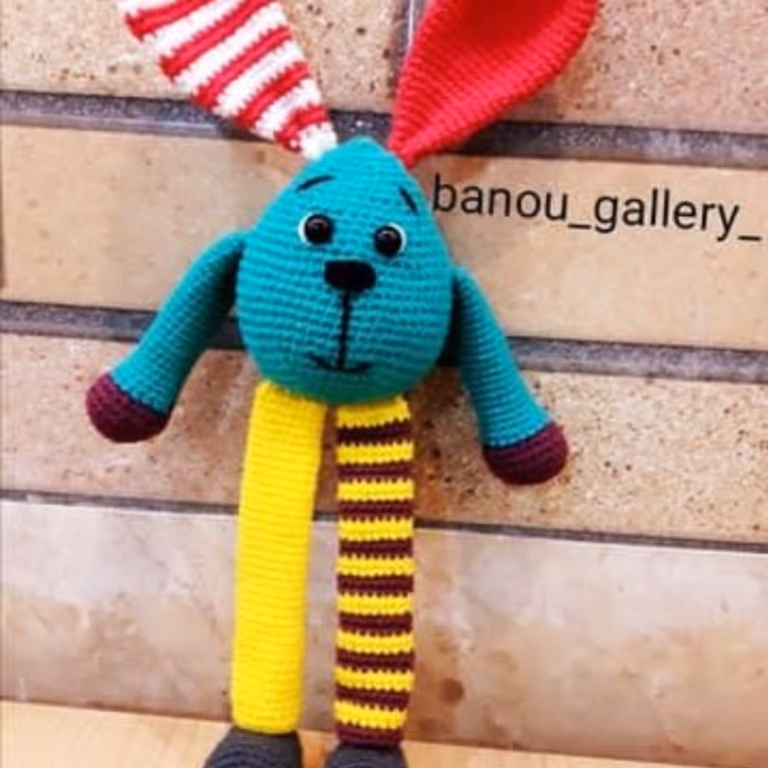 عروسک بافتنی خرگوش قابل شستشو و قابل سفارش در سایز و رنگ دلخواه