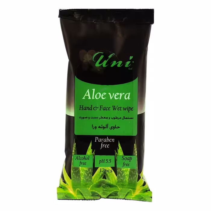 دستمال مرطوب یونی لد مدل Aloe Vera بسته 12 عددی