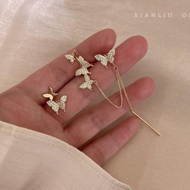 گوشواره ایرکاف پروانه ای طلایی