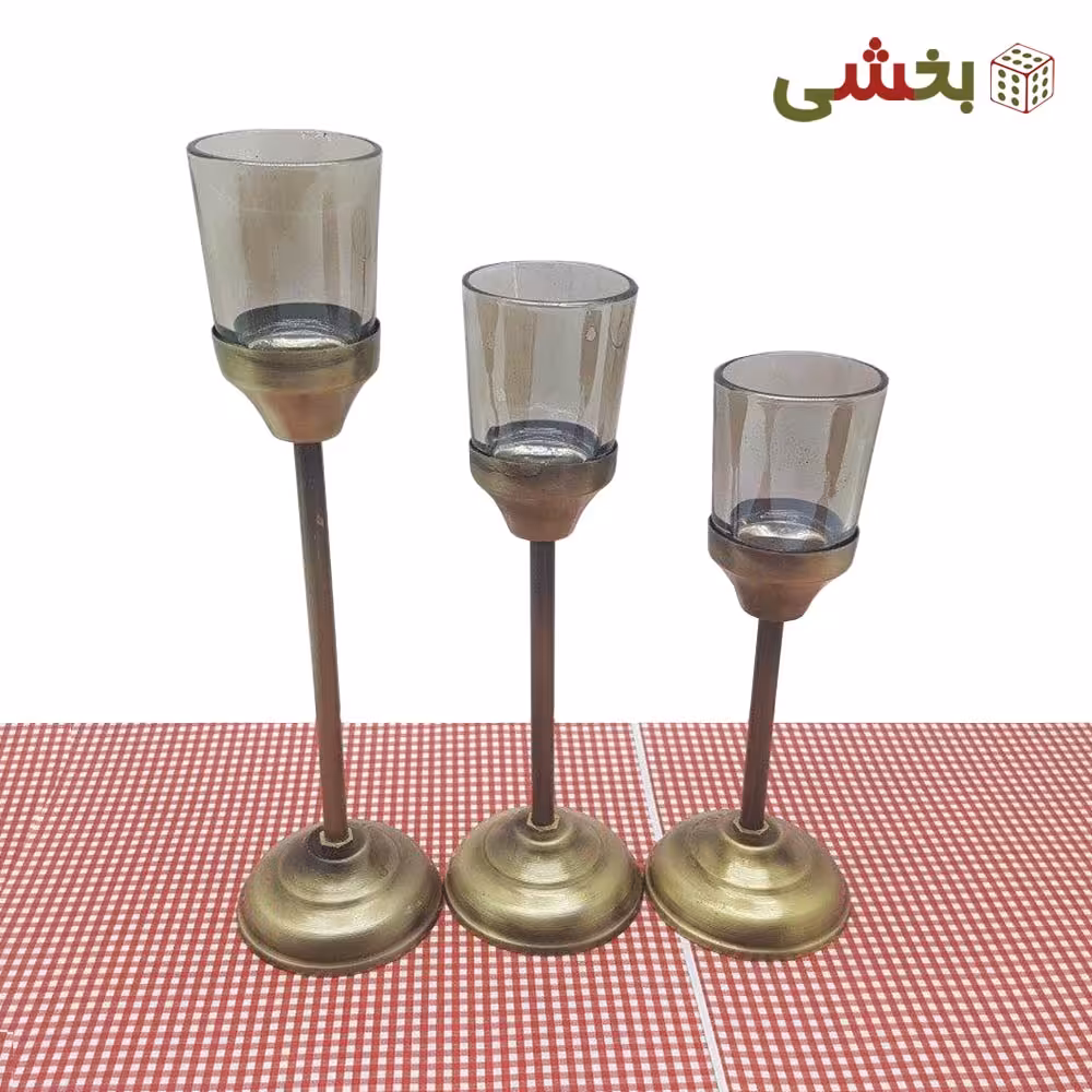 جاشمعی فلزی آنتیک 3 عددی