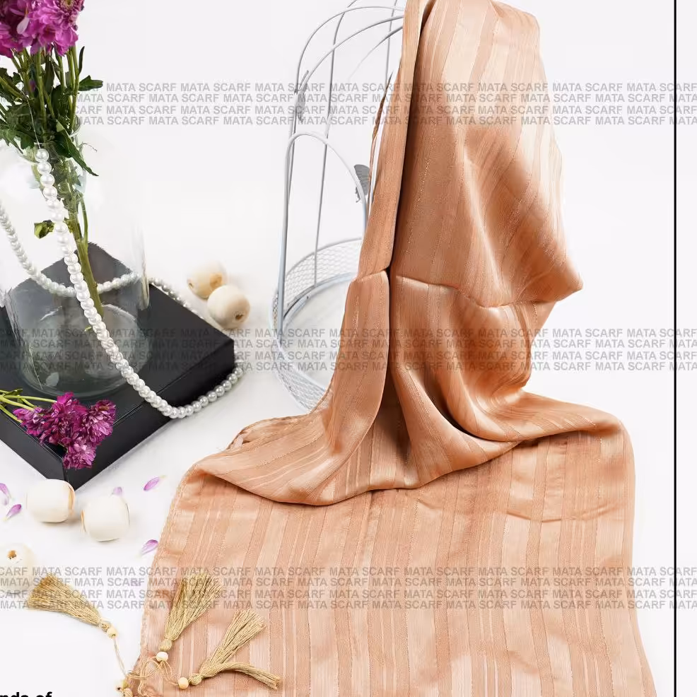 شال حریر ساتن لمه دار