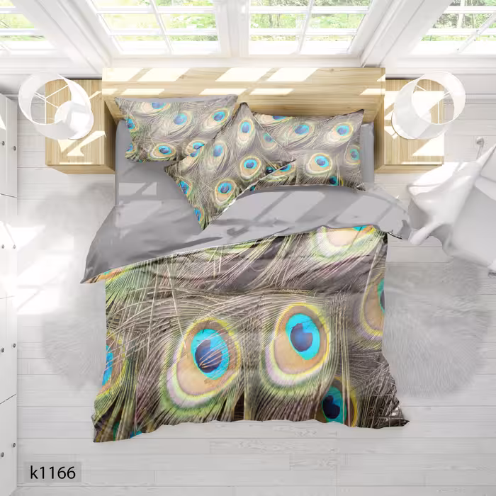 ست رو تختی چاپی 6 تیکه کالیفرنیا دو نفره   کد1166