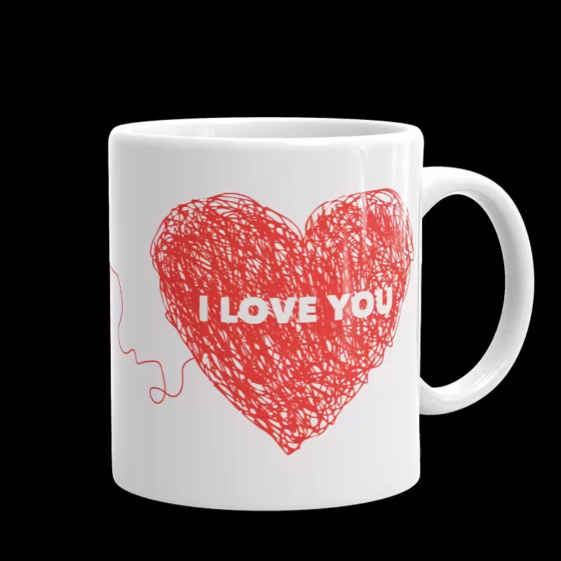 ماگ سرامیکی طرح قلب کد984