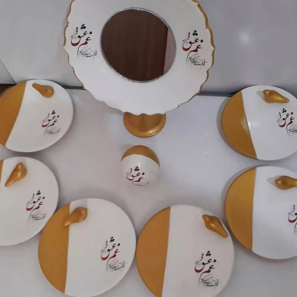 ست هفت سین سفالی طرح غم عشق