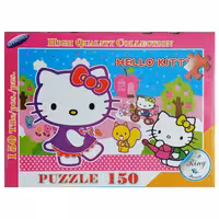 خرید پازل فانتزی دخترانه 150 تکه مقوایی طرح کیتی