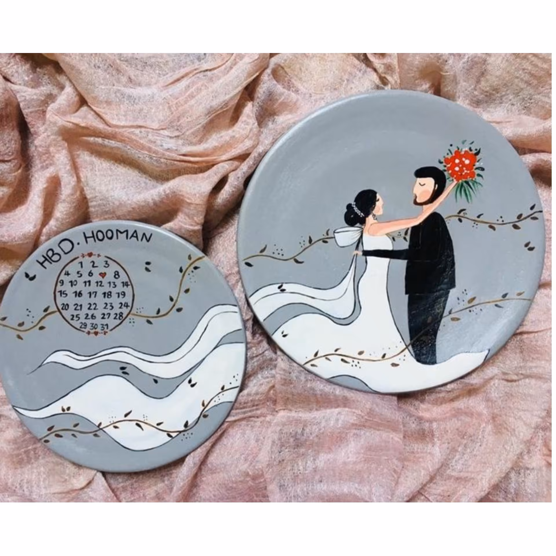 ست دیوارکوب طرح عروس و داماد