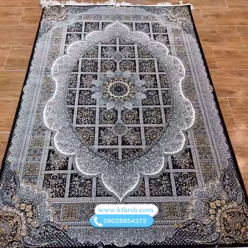 فرش700شانه ارزان طرح جدید خشتی در سه زمینه رنگی کد 8018