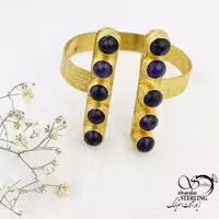 دستبند النگویی با نگین های بنفش کد 15619