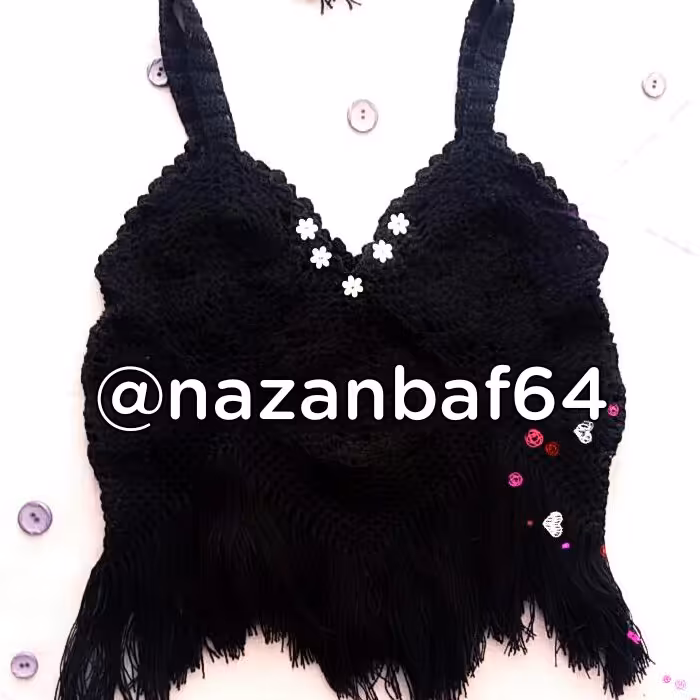 تاپ ریش دار قلاب بافی