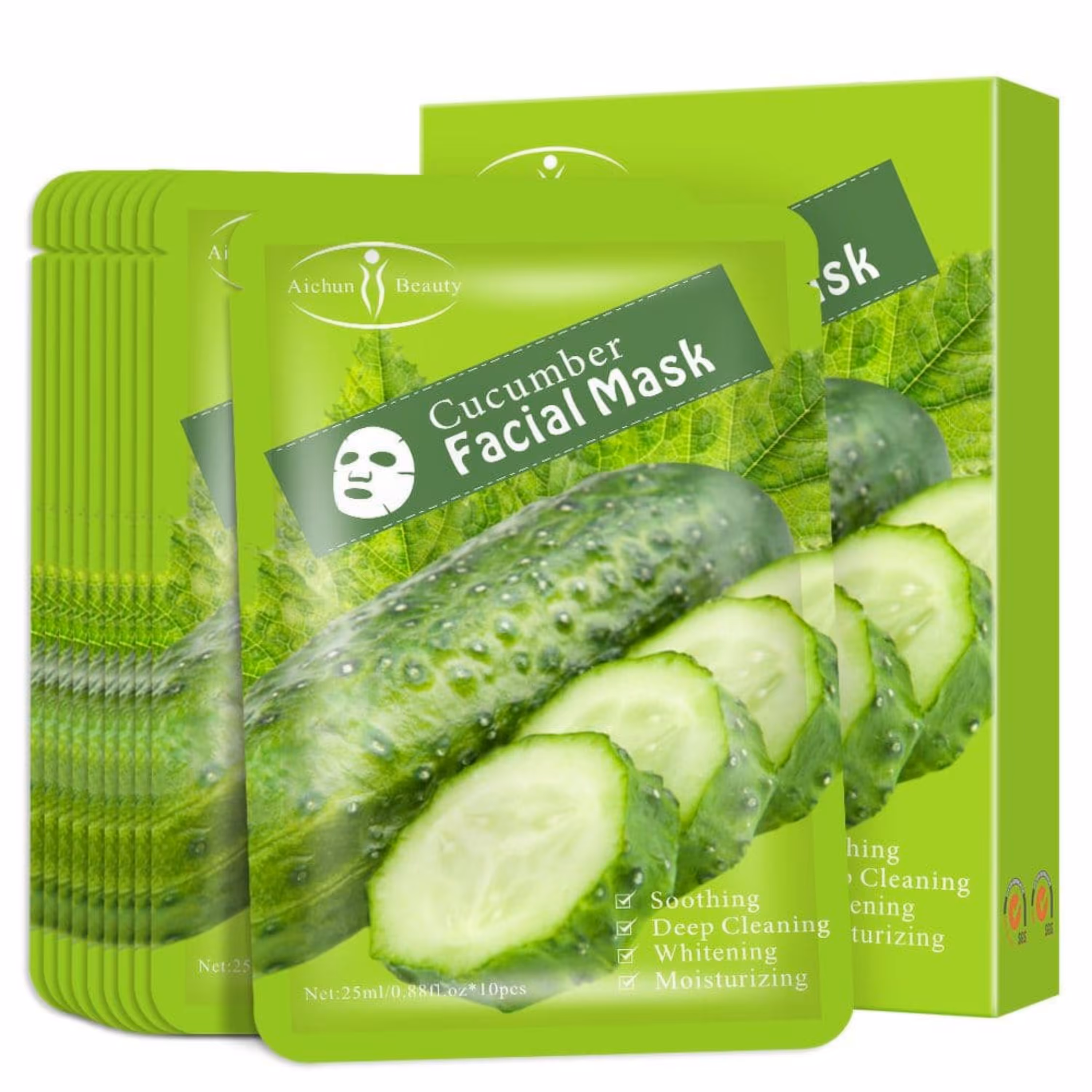 ماسک ورقه ایی حاوی عصاره خیار آیچون بیوتی  Aichun beauty cucumber facial mask