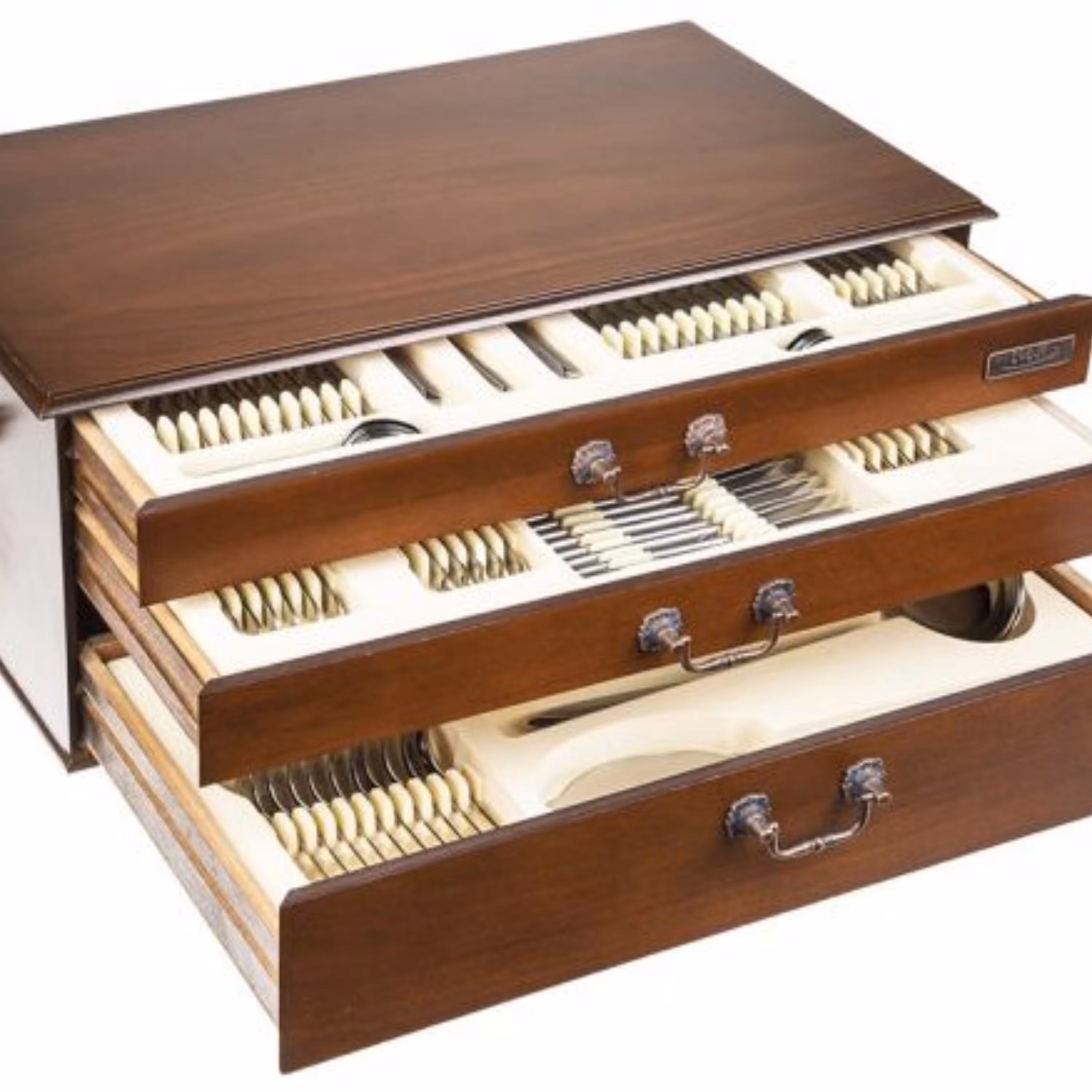 سرویس قاشق و چنگال 116 پارچه ناب استیل مدل Palermo (جعبه چوبی)